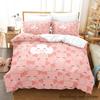 Комплект постельного белья Pink Pig Single Twin Full Queen King Size Bed Set Aldult Kid Bedroom Duvetcover Sets Anime Parure de lit Bed