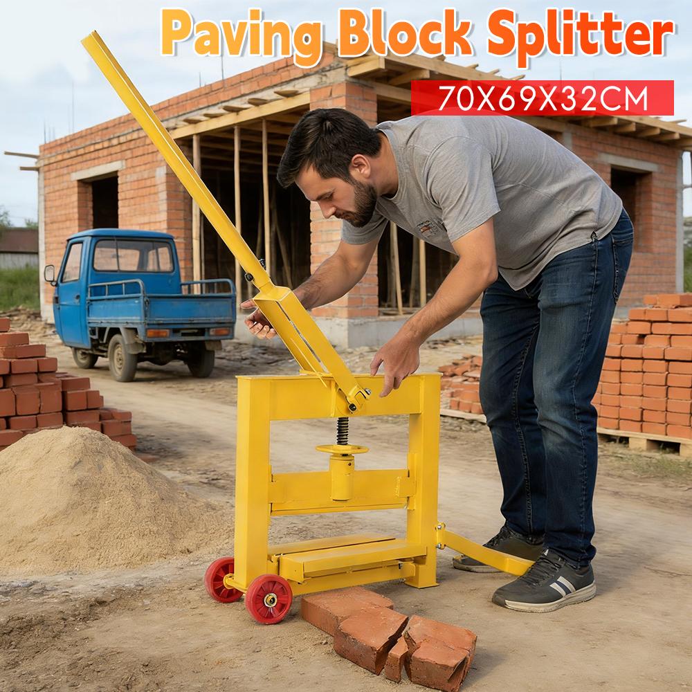Manual Brick Splitter Brick Cutting Machine with Wheels 0-16.5inch Cutter for Construction Site Red Brick Landscaping Commercial