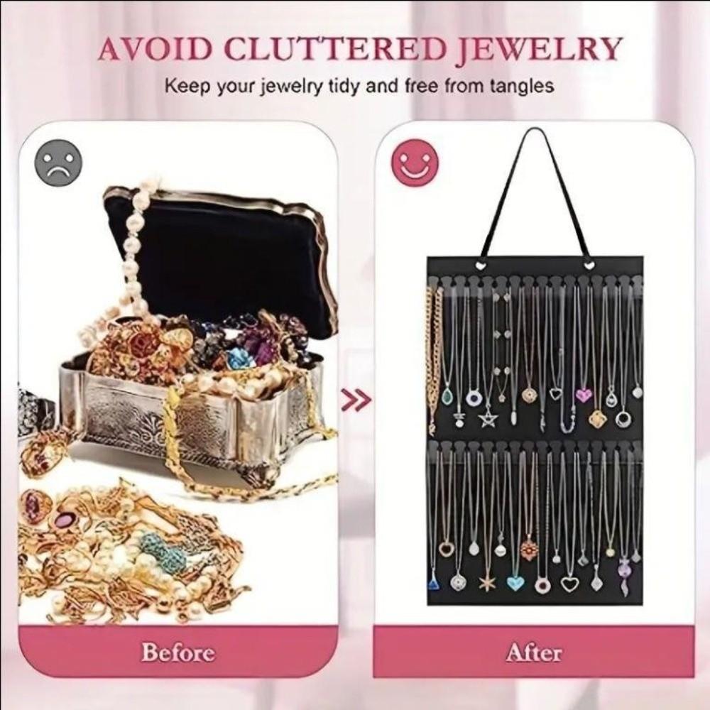 Wall Mounted Jewelry Storage Single/Double Sided Jewelry Display Bag Bedroom Use
