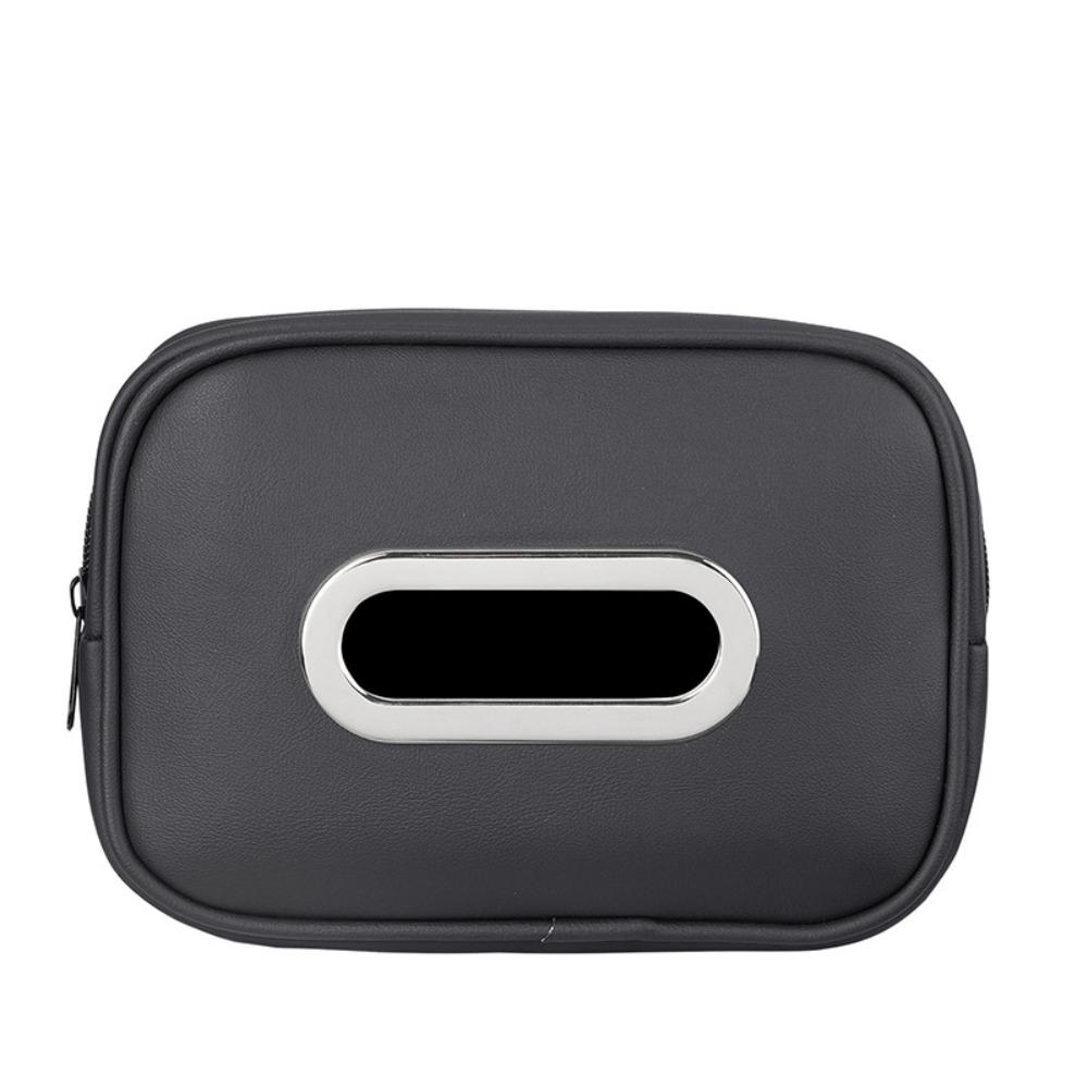 Easy Install Car Tissue Box Holder PU Leather Center Console Organizer Road Trip