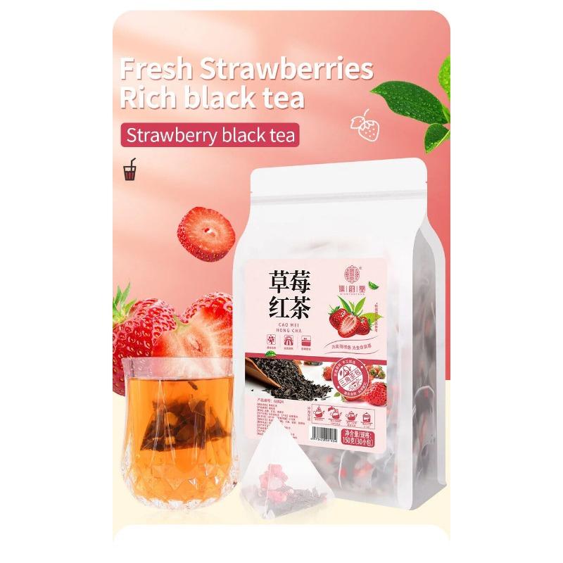 Травяной чай Черный черный клубника 150г