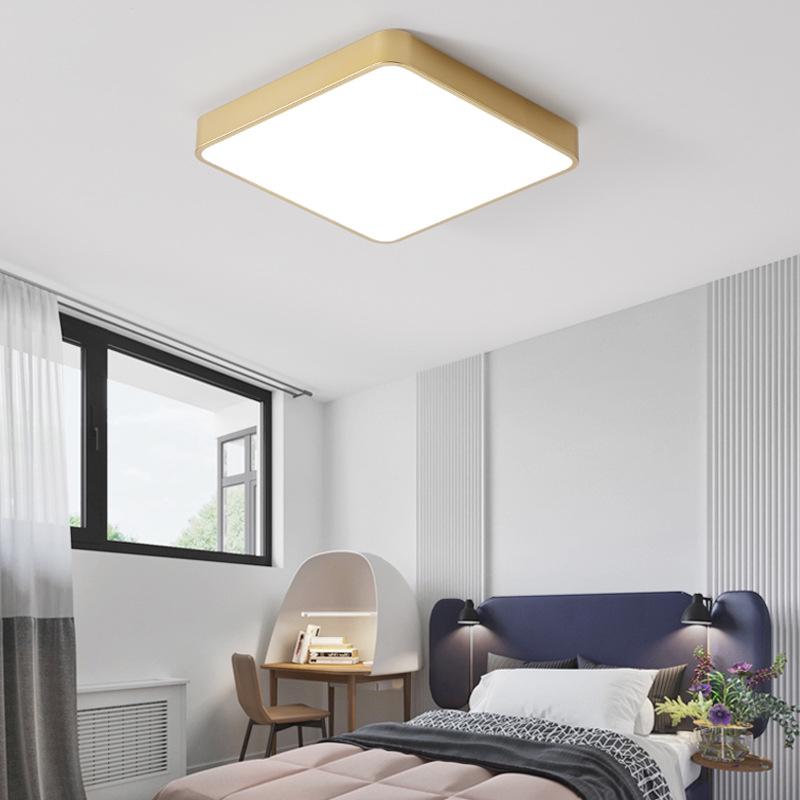 Роскошный золотой светодиодный потолочный светильник - защита глаз для гостиной, прихожей, спальни