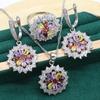 Jewelry European and N Anti Allergic Zircon Necklace Earring Jewelry Set
