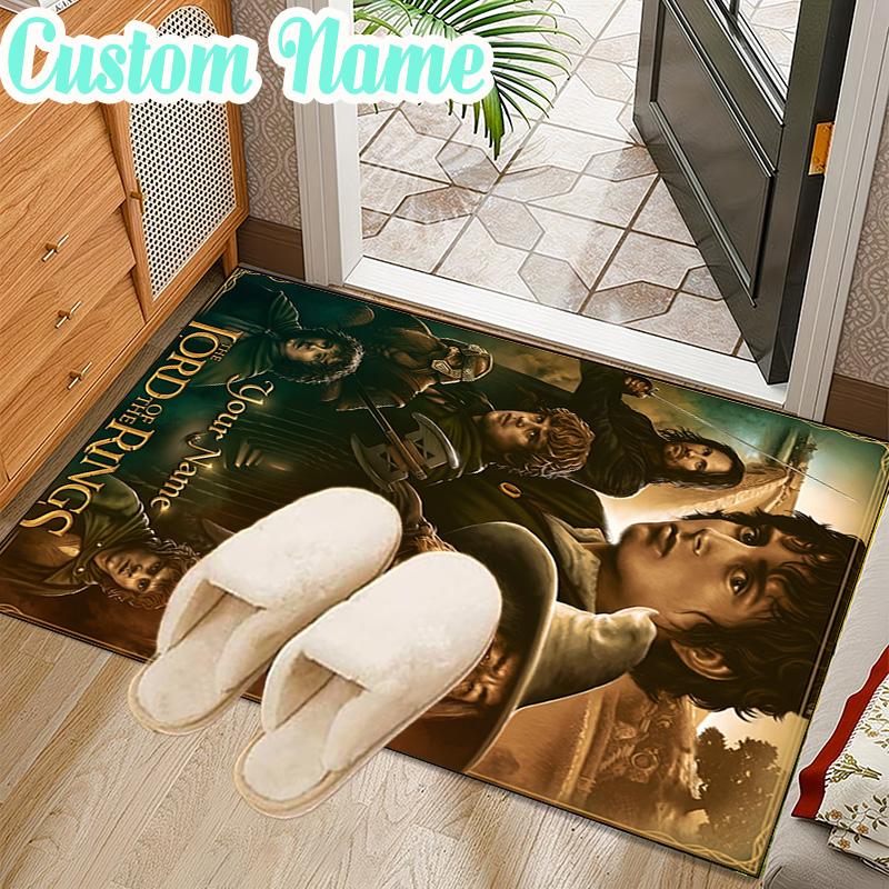 Custom Name Journey Through Middle-earth Rug Office Rug Chair Mat Non Slip Carpet Rugs for Bedrooms Dining Room Living Room Home Decor gifts
