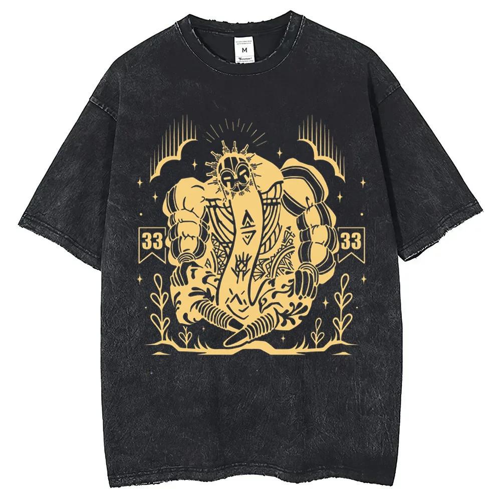 Expedition Gamer T Shirt Men Vintage Wash Cotton Top Game Fan Tee Streetwear