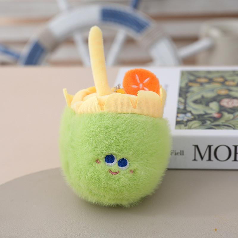 Cartoon Food Plush Keychain With Pp Cotton Filling For Kids Room Decor