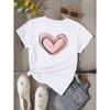 Love Print T-shirt, Short Sleeve Crew Neck Casual Top for Summer & Spring, Women's Clothing