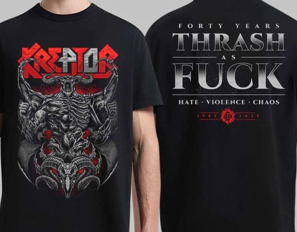 Kreator Demonic Summer Tour 2025 Мерч Сорок Лет Трэш Как Чёрт Футболка