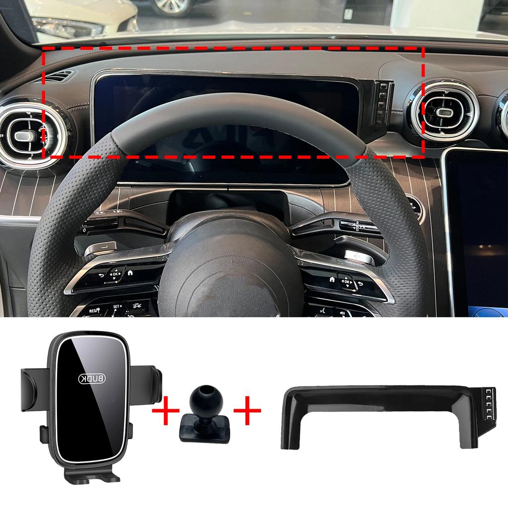 Support de téléphone sur mesure pour tableau de bord Mercedes-Benz Classe C 2022-2025 Classe C W206, base d'écran sans perçage pour voiture