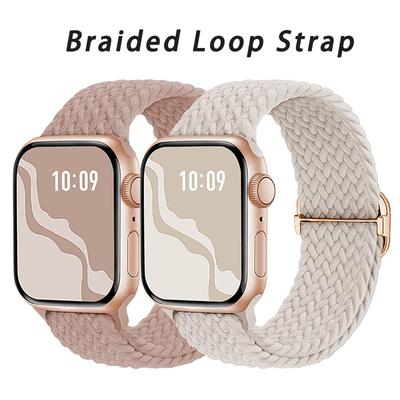 Плетеный ремешок-петля для Apple watch Ultra Band 49 мм 44 мм 40 мм 45 мм 41 мм 42 мм 38 мм Эластичный браслет Solo для iWatch серии 8 7 6 se 3