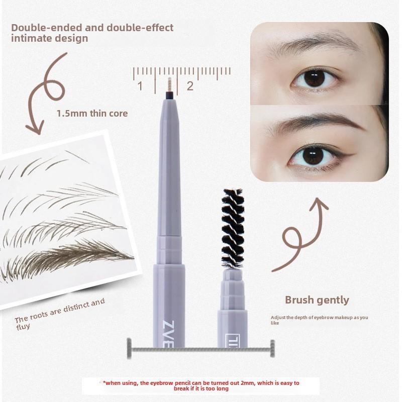 Двойной карандаш для бровей водостойкий не размазывающийся натуральный трехмерный макияж Карандаш для бровей стойкий фиксирующий студенческая мода женская косметика