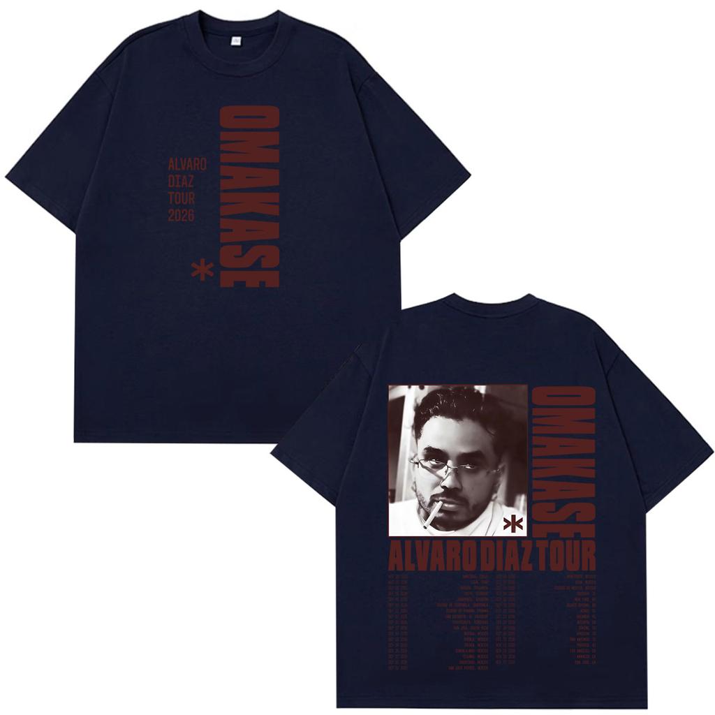 Alvaro Diaz Omakase Album 2026 Tour Print Tshirt Unisex Unisex Hiphoptshirts Shortsleeved Cotton Loose Casual Vintage T Shirts