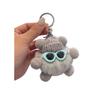 Keychain Cartoon Doll Wearing Hat Glasses Decor Imitation Rabbit Fur Charm Key Chain Keys Backpacks Cars Accessories