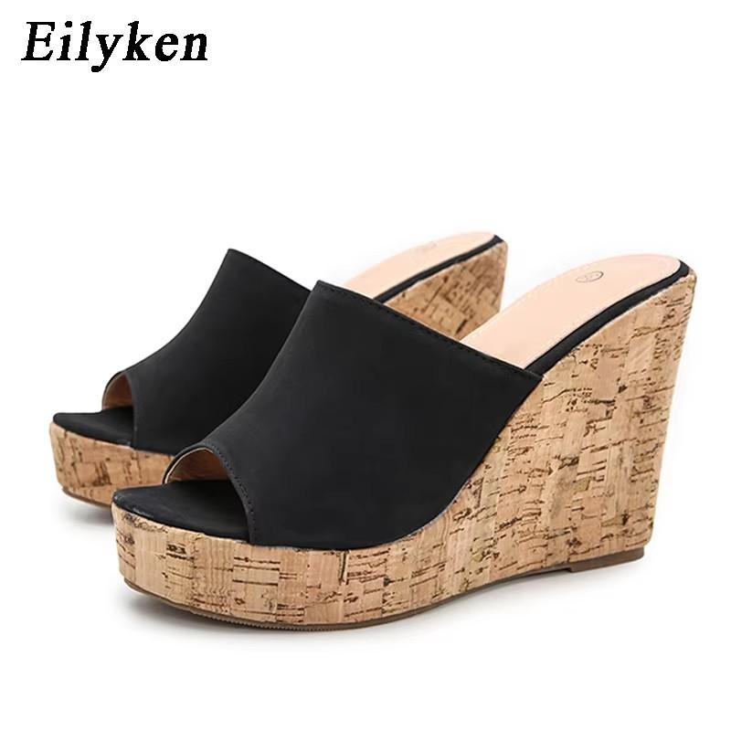 Fashion Eilyken 2025 New Summer Casual Cozy Platform Wedges Heels Slippers Ladies Fashion Open Toe Roman Women's Sandals Shoe Size 36-43