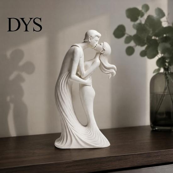 Эстетичная скульптура с плавными линиями, 3D-печатное украшение «Целующаяся пара», Современная минималистичная статуэтка любви, Подарок на помолвку для него и нее, Романтичный