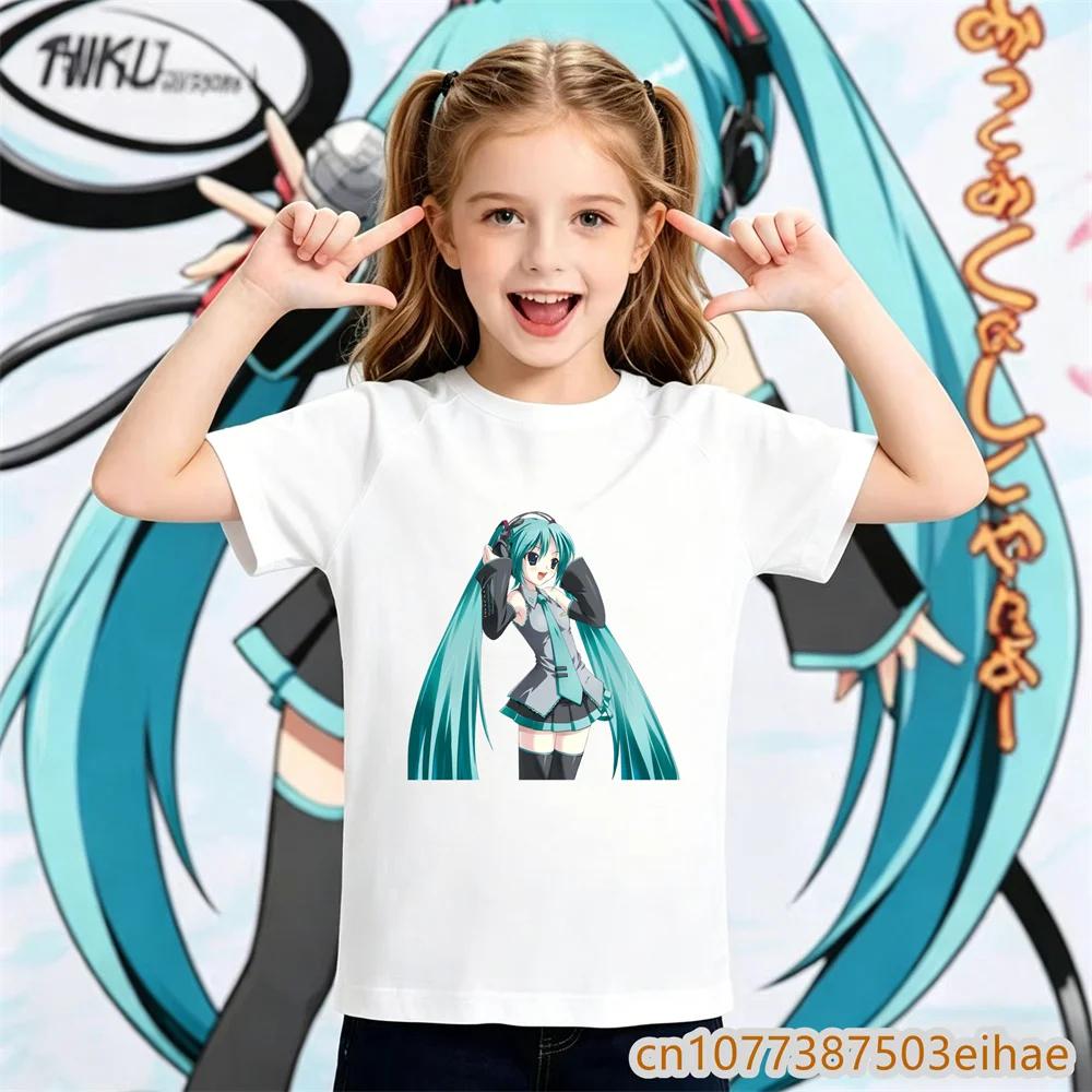 Hatsune Miku Unique Y2K Retro Design T Shirt Loose Printed Short Sleeve Unisex Kids Sportswear Casual Top For Boys And Girls