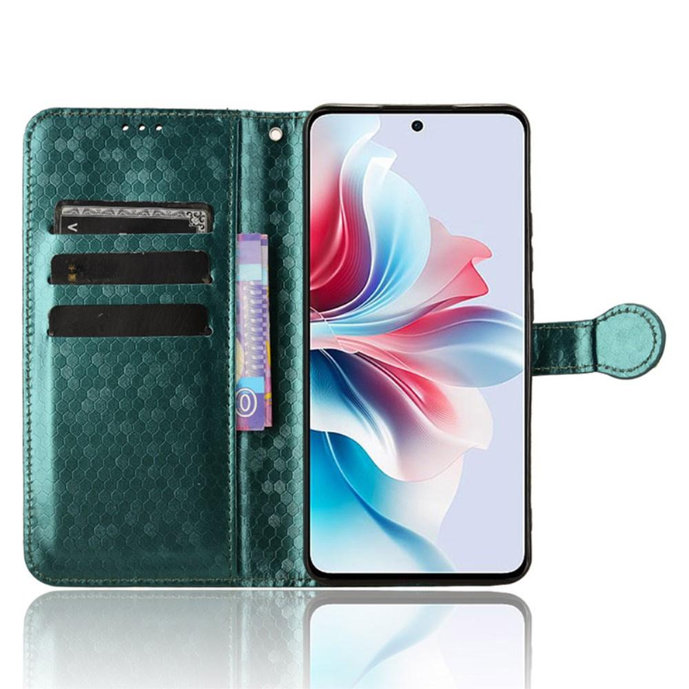 Flip Case for Oppo Reno 11F 5G, Wallet Rhombus, Green