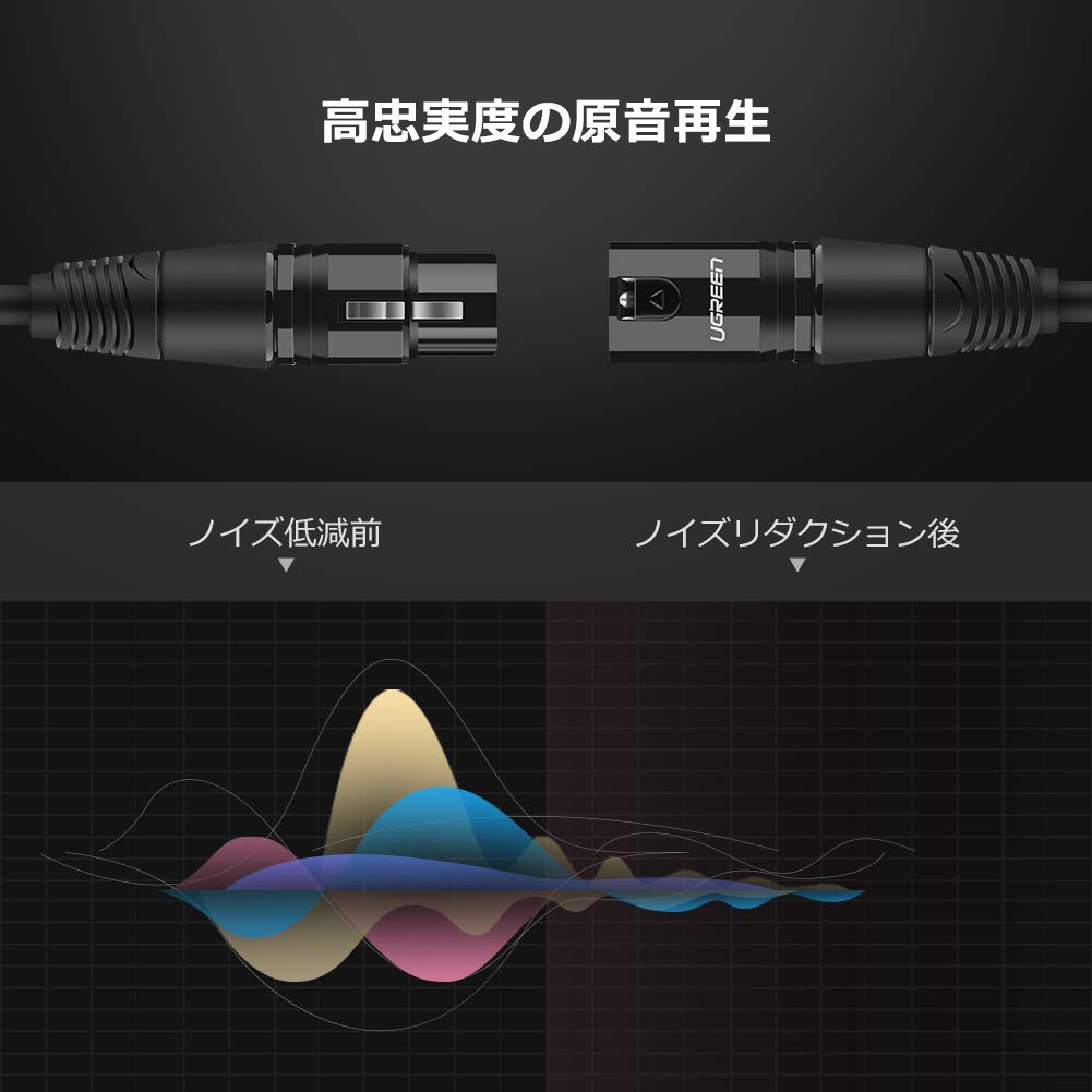 UGREEN Микрофонный кабель «папа-мама» XLR-кабель Кабель Canon 5M Микрофонный шнур XLR Сбалансированное соединение для записи микрофона Прочный XLR