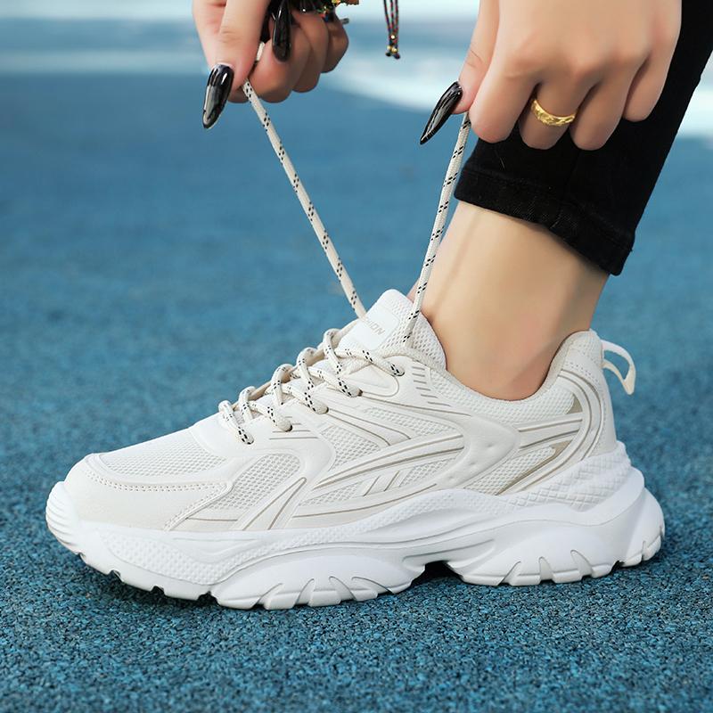 Женская спортивная обувь с толстой подошвой и сеткой, модная и легкая, увеличенного размера, женская обувь, мужские кроссовки