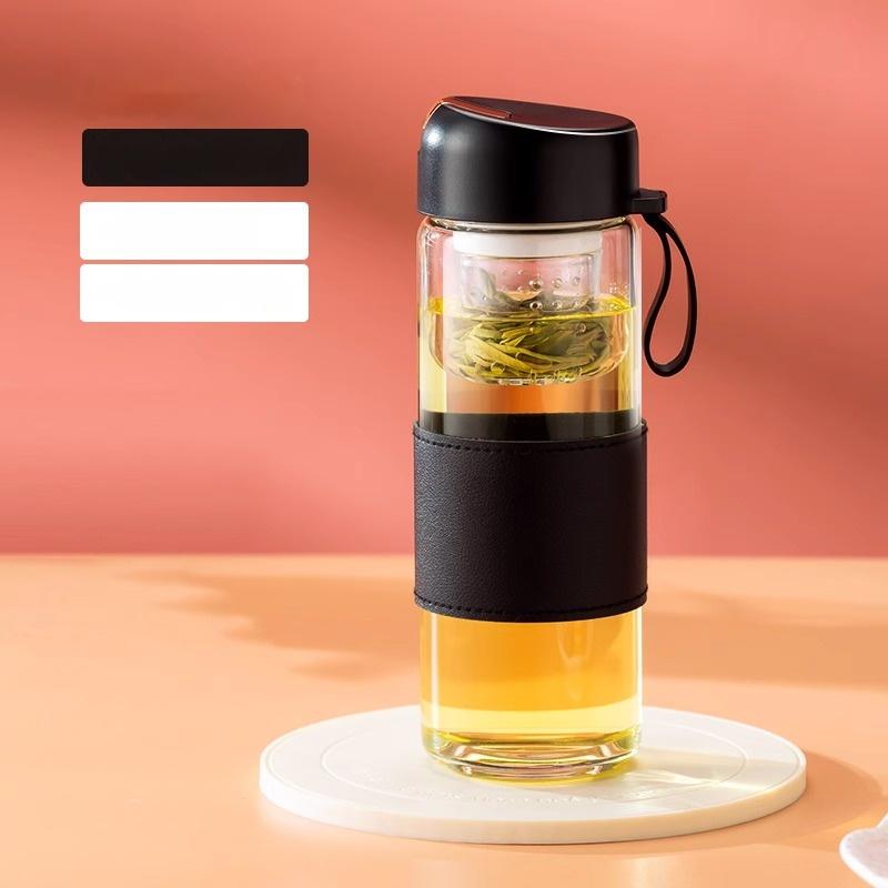 GIANXI 450ml Portable Transparent Glass Cup Household Drinkware Coffee Mug With Lid Beverage Coffee Cups Coffeeware Teaware