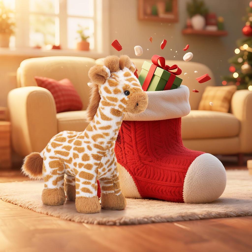 Apricot Lamb Grassland Giraffe Plush Toy for Soft and Fluffy Grassland Giraffe for Girls and 30cm Kids, Cute, Boys,