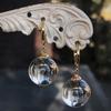 Simple Fashion Spherical Glass Dangle Earrings For Women Accessories Gift Hoop Earrings Party Jewelry Gift