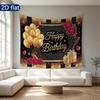Gold Balloon Backdrop Banner 1pc - Studio Photo Prop