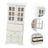 1/12 Miniature Bookshelf Wood Cabinet Dollhouse Furniture With Functional Storage Drawer For Small Books Scene Decors