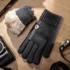 Knitted Warm Thicked Gloves for Men's Winter Windproof Touch Screen Gloves Washable Outdoor Cycling Full Finger Gloves