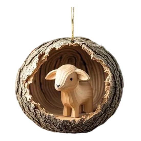 Рождественское украшение в виде животного 2D, плоский акриловый кулон в виде лесного животного, подвесная елка