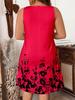 Европейское и американское женское элегантное платье-миди без рукавов с цветочным принтом, доступны большие размеры