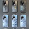 XP Huawei Pura70 Ultra Phone Case, Full Lens Protection for P70 Ultra, Heat Dissipation Frosted Cartoon, - Graphite Gray Circular Double Fish Patter