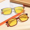Leisure Simplicity Square Frame Night Vision Glasses Unisex Sturdy And Durable Outdoor Sports Anti-Blue Light Eyeglasses