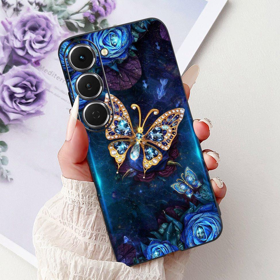 Чехол для Tecno Spark 40Pro KM6 Чехол для Techno Spark 40 Pro Чехол Силиконовый Роскошный Бабочка Любовь Мода Цветы Крутой Расписной
