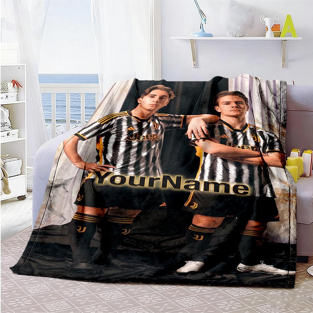 Juventus Customize Your Name Blanket Throw Customizable Blanket Warmthful Decor Versatile for Chair Home Decor Office Chair Bed