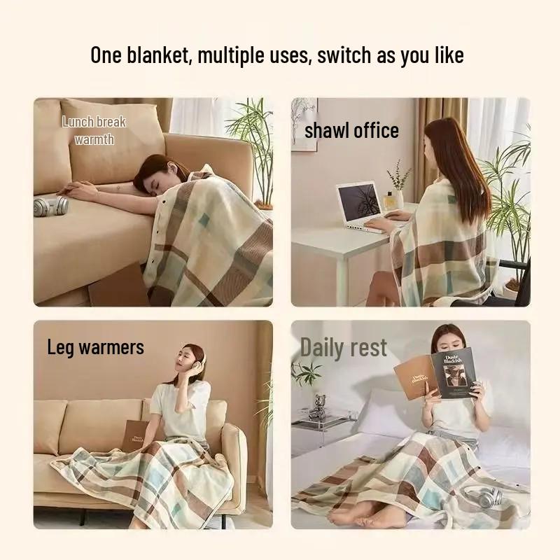 Multi-Purpose Moisture-Absorbing Heat-Generating Flannel Blanket: Cozy Fleece Shawl & Warm Nap Blanket