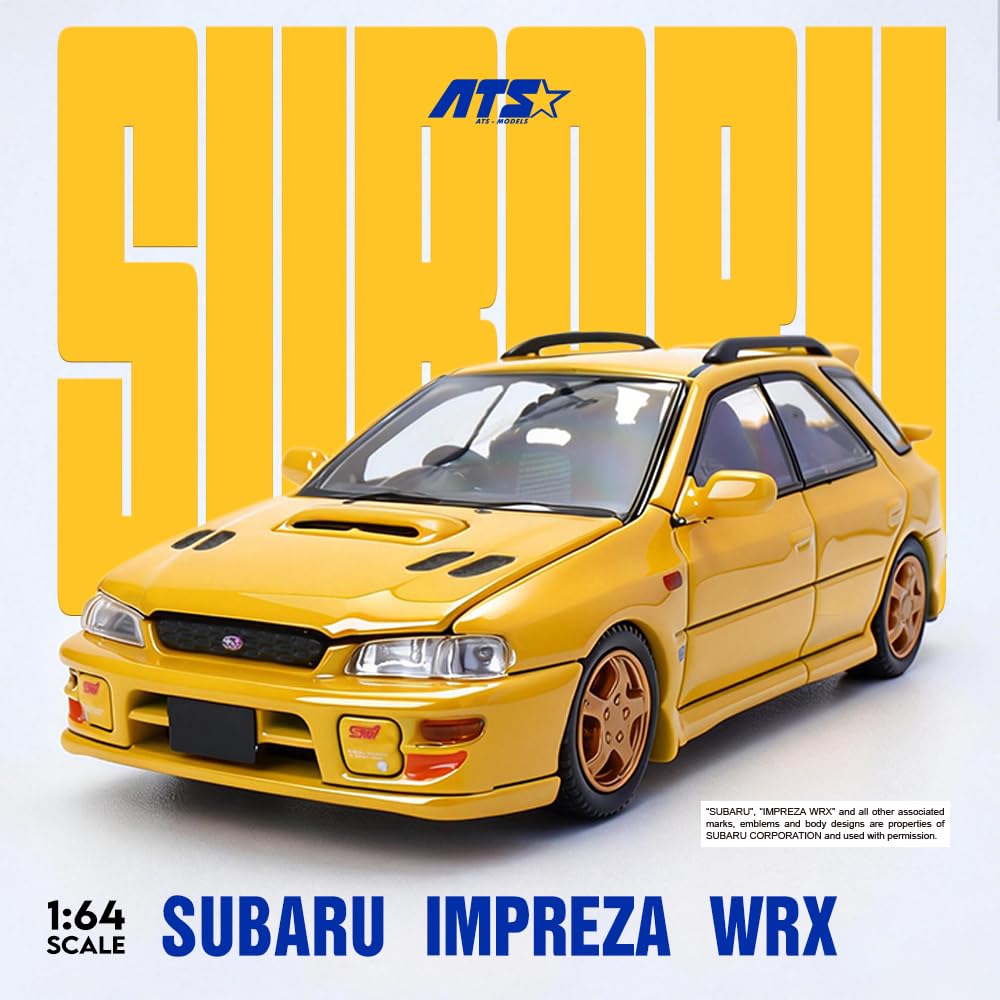 Hobby Japan Subaru Impreza WRX Желтый Готовая модель ATS881506 ATS-MODELS 1/64