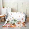 GUOYU Blanket Fall Pumpkin Harvest Fleece Flannel BlanketRustic Maple Autumn Leaves Bed Plush Blanket for Rustic Home DecorHarvest Patchwork