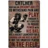 Baseball Metal Tin Sign Wall The Vintage Look Catcher Shop Decor For Him