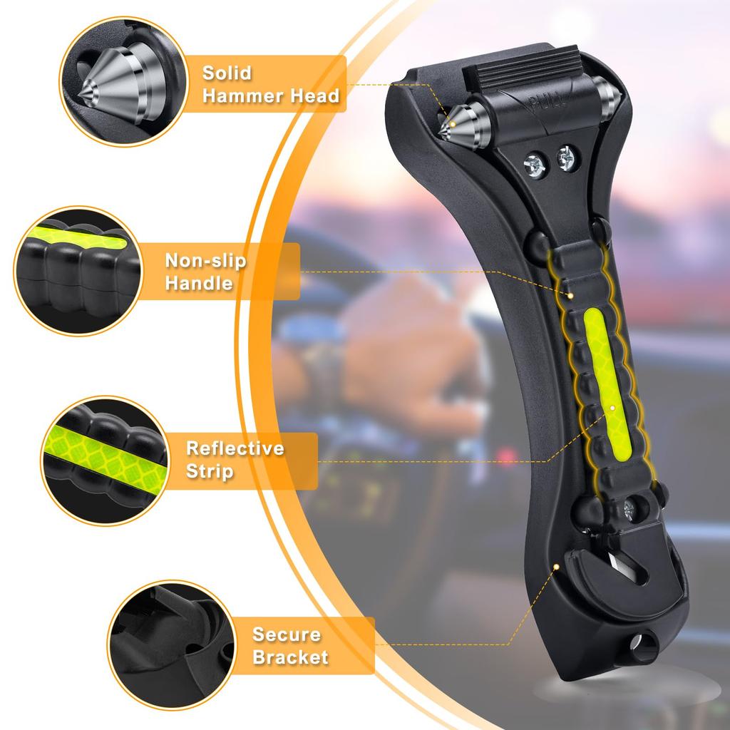 THINKWORK Car Window Breaker, Glass Breaker, Window Glass Breaker Seat Belt Cutter, 2 In