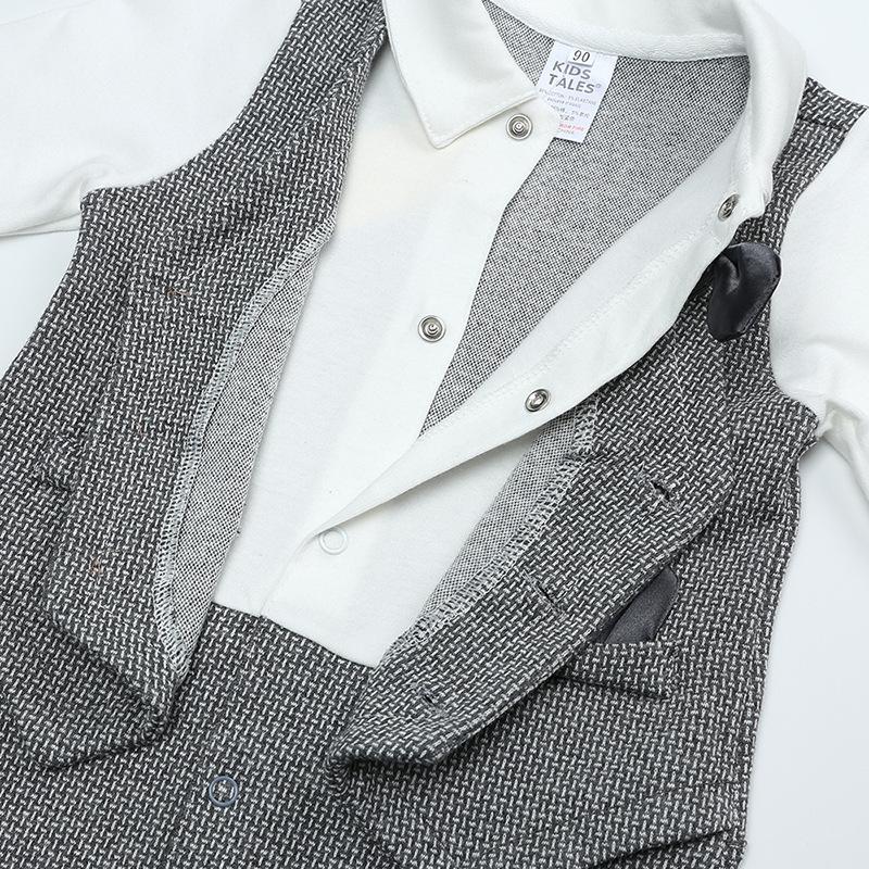 Одежда для маленьких мальчиков, мягкий хлопковый комбинезон для малышей, комбинезон для маленьких джентльменов, одежда