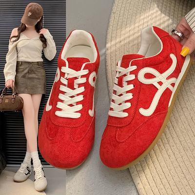 Красные немецкие тренировочные туфли женские туфли популярные 2025 весна и лето новые супер огонь спортивные туфли универсальные туфли Форреста Гампа повседневные кеды