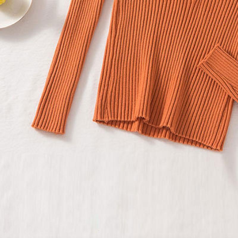 Женские пуловеры с высоким воротником на весну, осень и зиму, свитера, джемпер, рубашка для начинающих, короткий рукав с короткими рукавами, обтягивающий низ, вязаный шикарный однотонный один размер