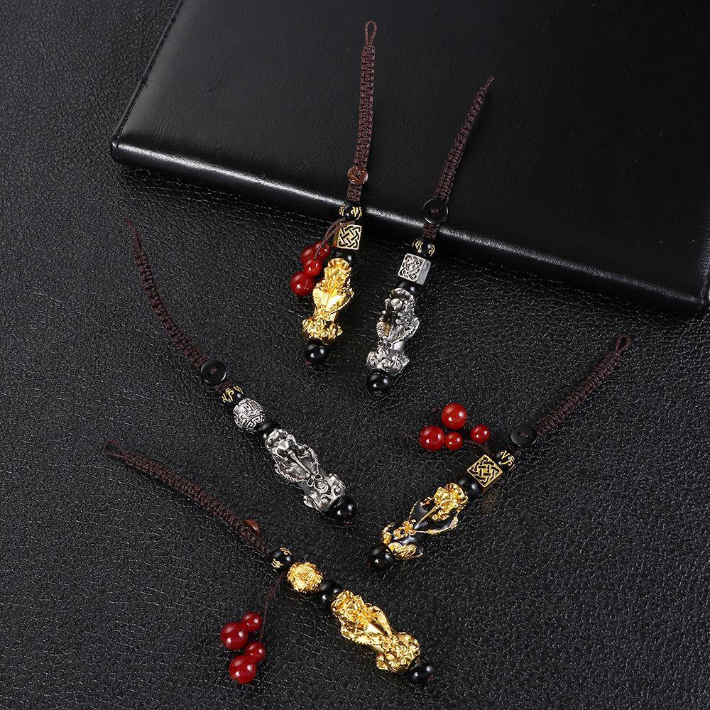 Stone Beads Phone Charm Attract Wealth Pixiu Pendant Car Pendant Car Key Accessories Keychain