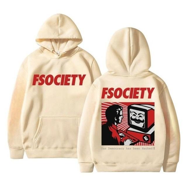 Смешная Худи с Графикой Mr. Robot Мужская Женская Винтажная Флис Хлопок Худи FSociety F Society Хакер Гик Толстовка Мужская Уличная Одежда