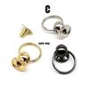 10pcs/pack Screwback Rivet Stud with O Ring Phone Case Accessory Ball Nail Metal Zinc-alloy for Leather Bag Screw Back