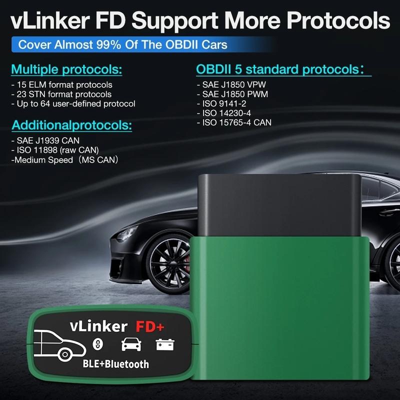 2025 Vgate vLinker FD+ V2.2 ELM327 BT4.0 Беспроводной Диагностический Инструмент для Автомобиля OBD 2 Сканер J2534 PK V1.5 ELM 327 Для Ford