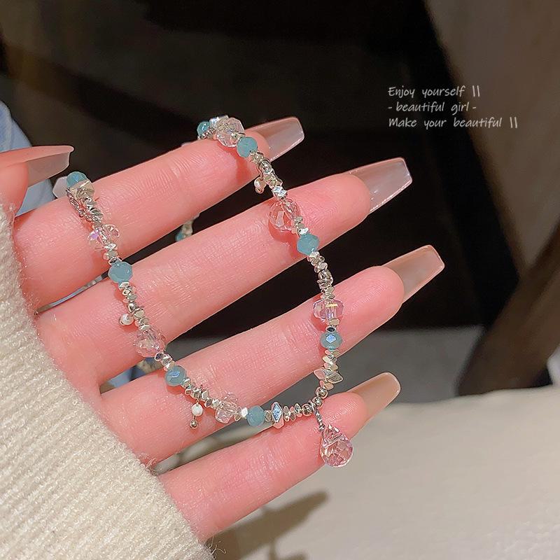 Сладкое ожерелье из кристаллов дофамина: Легкий роскошный пикантный стиль для женщин, модное ожерелье на ключицу знаменитости