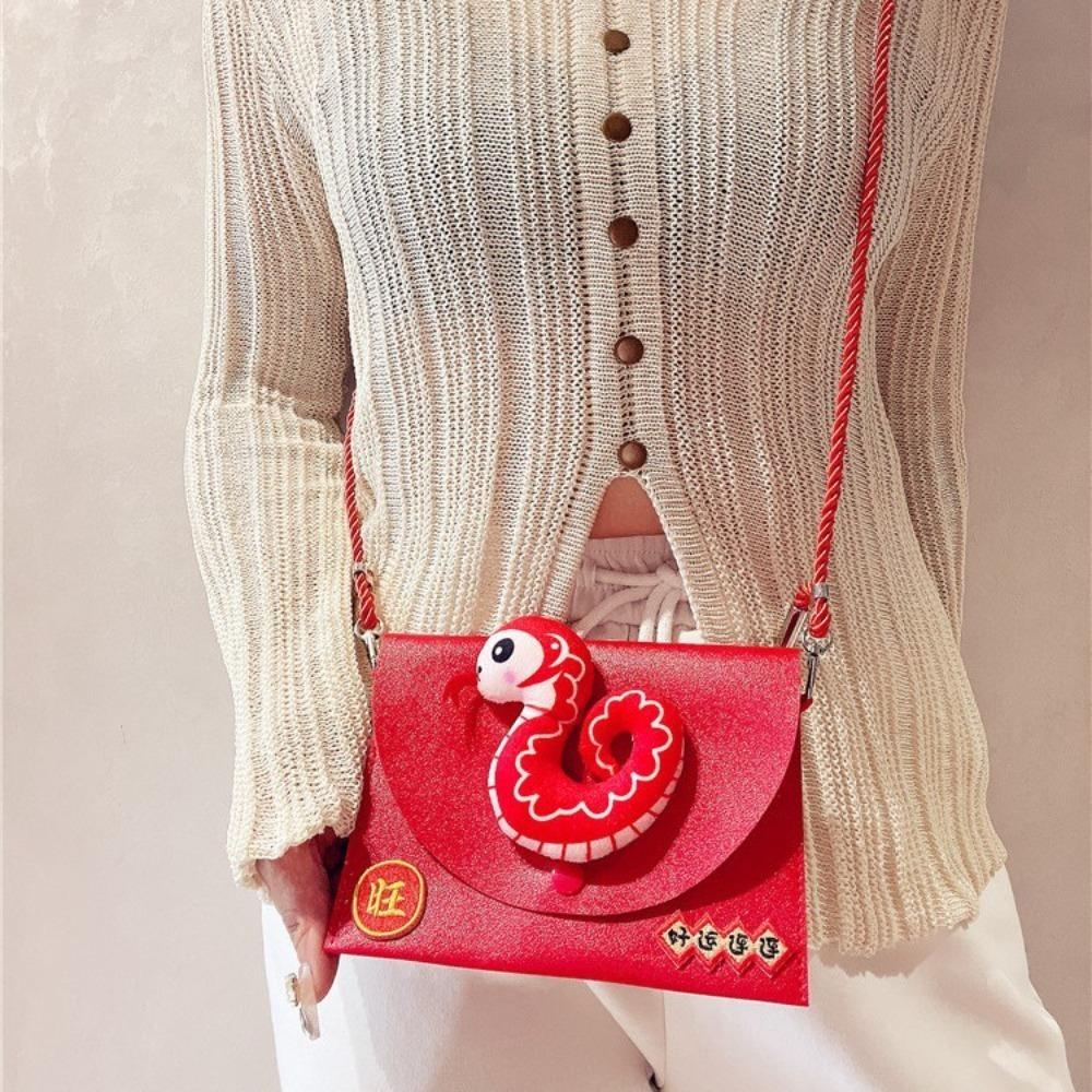 Китайский кошелек из ПУ кожи красный конверт через плечо змея новогодний денежный конверт подарки для вечеринки