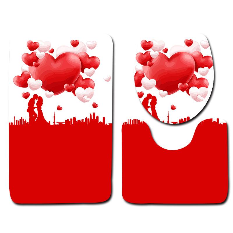 Романтический сон День святого Валентина Коврик для ванной туалета 3 предмета